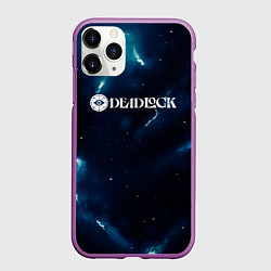 Чехол iPhone 11 Pro матовый Deadlock logo синие молнии