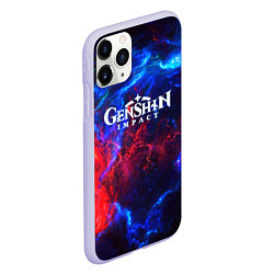 Чехол iPhone 11 Pro матовый Genshin Impact space, цвет: 3D-светло-сиреневый — фото 2