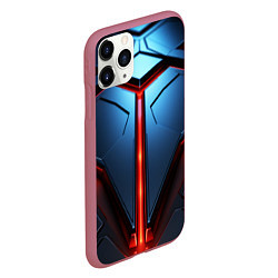 Чехол iPhone 11 Pro матовый Разлом плит под углом с красным светом, цвет: 3D-малиновый — фото 2