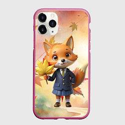 Чехол iPhone 11 Pro матовый Осенняя лисичка в школьной форме