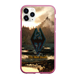 Чехол iPhone 11 Pro матовый Skyrim logo природа