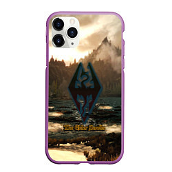 Чехол iPhone 11 Pro матовый Skyrim logo природа, цвет: 3D-фиолетовый