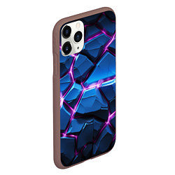 Чехол iPhone 11 Pro матовый Фиолетовое свечение из синих камней, цвет: 3D-коричневый — фото 2