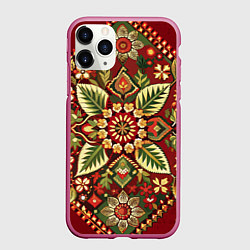 Чехол iPhone 11 Pro матовый Русские классические узоры и орнамент