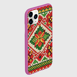 Чехол iPhone 11 Pro матовый Классические русские узоры и орнамент, цвет: 3D-фиолетовый — фото 2