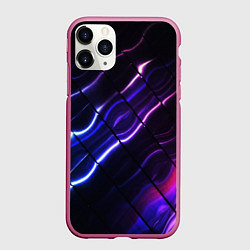 Чехол iPhone 11 Pro матовый Неоновые линии разводы