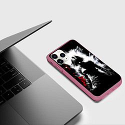 Чехол iPhone 11 Pro матовый Воин девушка, цвет: 3D-малиновый — фото 2
