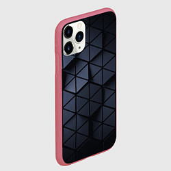 Чехол iPhone 11 Pro матовый Треугольники образующие соты, цвет: 3D-малиновый — фото 2