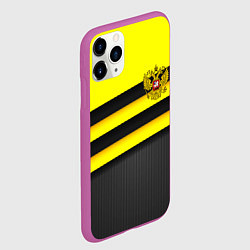 Чехол iPhone 11 Pro матовый Герб РФ геометрия линии, цвет: 3D-фиолетовый — фото 2