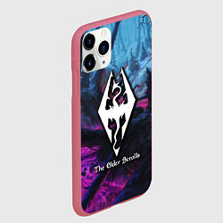 Чехол iPhone 11 Pro матовый Skyrim game steel, цвет: 3D-малиновый — фото 2