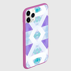 Чехол iPhone 11 Pro матовый Нежная геометрическая абстракция голубоватая, цвет: 3D-фиолетовый — фото 2