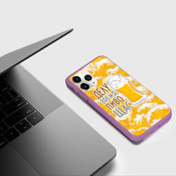 Чехол iPhone 11 Pro матовый Делу время пиво щас, цвет: 3D-фиолетовый — фото 2