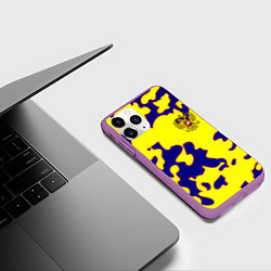 Чехол iPhone 11 Pro матовый Российская империя камуфляж желтый, цвет: 3D-фиолетовый — фото 2
