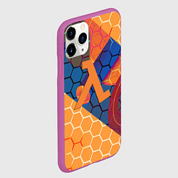 Чехол iPhone 11 Pro матовый Half life hexagon steel, цвет: 3D-фиолетовый — фото 2