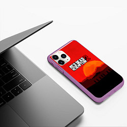 Чехол iPhone 11 Pro матовый Red Dead Redemption game, цвет: 3D-фиолетовый — фото 2