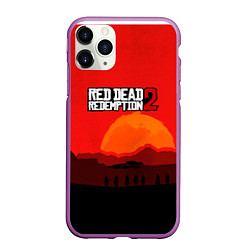 Чехол iPhone 11 Pro матовый Red Dead Redemption game, цвет: 3D-фиолетовый