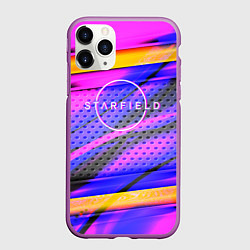 Чехол iPhone 11 Pro матовый Starfield geometry game, цвет: 3D-фиолетовый