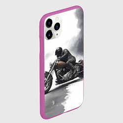 Чехол iPhone 11 Pro матовый Крутой байкер скетч, цвет: 3D-фиолетовый — фото 2