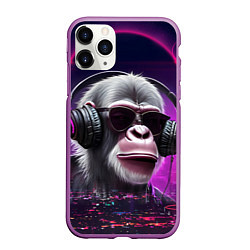 Чехол iPhone 11 Pro матовый DJ monkey - Neon city