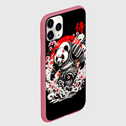 Чехол iPhone 11 Pro матовый Панда - самурай, цвет: 3D-малиновый — фото 2