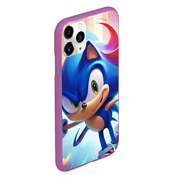 Чехол iPhone 11 Pro матовый Sonic 1, цвет: 3D-фиолетовый — фото 2