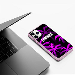 Чехол iPhone 11 Pro матовый Fortnite тропики, цвет: 3D-розовый — фото 2