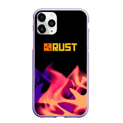 Чехол iPhone 11 Pro матовый RUST neon fire