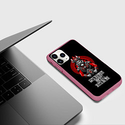 Чехол iPhone 11 Pro матовый Быть воином значит жить вечно - викинг, цвет: 3D-малиновый — фото 2