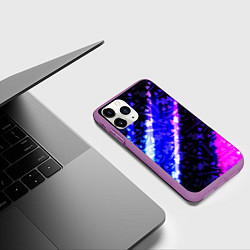 Чехол iPhone 11 Pro матовый Marshmello neon steel, цвет: 3D-фиолетовый — фото 2