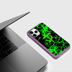 Чехол iPhone 11 Pro матовый DOOM кислотная земля, цвет: 3D-фиолетовый — фото 2