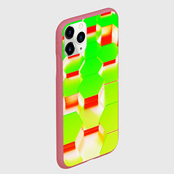 Чехол iPhone 11 Pro матовый Кислотные соты, цвет: 3D-малиновый — фото 2