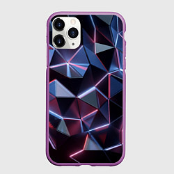 Чехол iPhone 11 Pro матовый Неоновые геометрические плиты