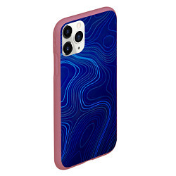 Чехол iPhone 11 Pro матовый Синяя топография, цвет: 3D-малиновый — фото 2