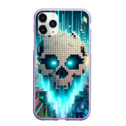 Чехол iPhone 11 Pro матовый Minecraft skull - ai art fantasy, цвет: 3D-светло-сиреневый