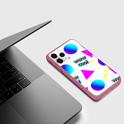 Чехол iPhone 11 Pro матовый WWW Cool: Геометрия и стиль 90-х, цвет: 3D-малиновый — фото 2