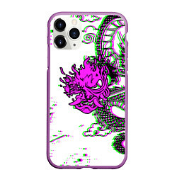 Чехол iPhone 11 Pro матовый Cyberpunk neon dragon