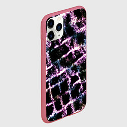 Чехол iPhone 11 Pro матовый Светящаяся розовая сетка, цвет: 3D-малиновый — фото 2