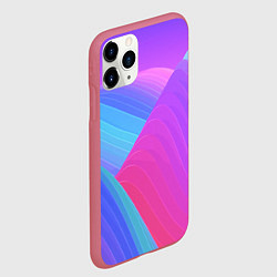 Чехол iPhone 11 Pro матовый Неоновая геометрия полосы, цвет: 3D-малиновый — фото 2