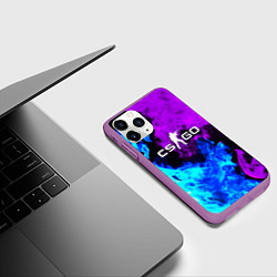 Чехол iPhone 11 Pro матовый CSGO neon flame, цвет: 3D-фиолетовый — фото 2