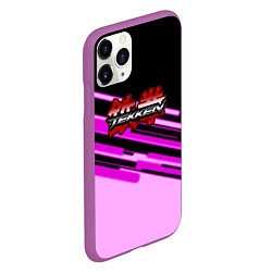 Чехол iPhone 11 Pro матовый Tekken pink line, цвет: 3D-фиолетовый — фото 2