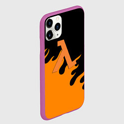 Чехол iPhone 11 Pro матовый Half life orange fire, цвет: 3D-фиолетовый — фото 2