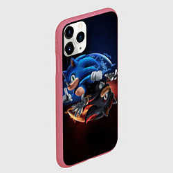 Чехол iPhone 11 Pro матовый Соник и Шэдоу, цвет: 3D-малиновый — фото 2