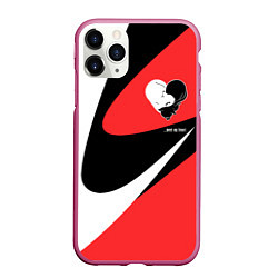 Чехол iPhone 11 Pro матовый Meet my heart, цвет: 3D-малиновый