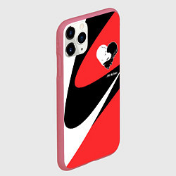 Чехол iPhone 11 Pro матовый Meet my heart, цвет: 3D-малиновый — фото 2