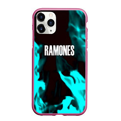 Чехол iPhone 11 Pro матовый Ramones fire rose