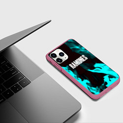 Чехол iPhone 11 Pro матовый Ramones fire rose, цвет: 3D-малиновый — фото 2
