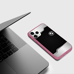 Чехол iPhone 11 Pro матовый BMW авто текстура, цвет: 3D-малиновый — фото 2