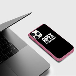 Чехол iPhone 11 Pro матовый Apex legends logo white, цвет: 3D-малиновый — фото 2