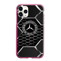 Чехол iPhone 11 Pro матовый Mercedes carbon