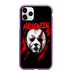 Чехол iPhone 11 Pro матовый Halloween Michael Myers, цвет: 3D-фиолетовый